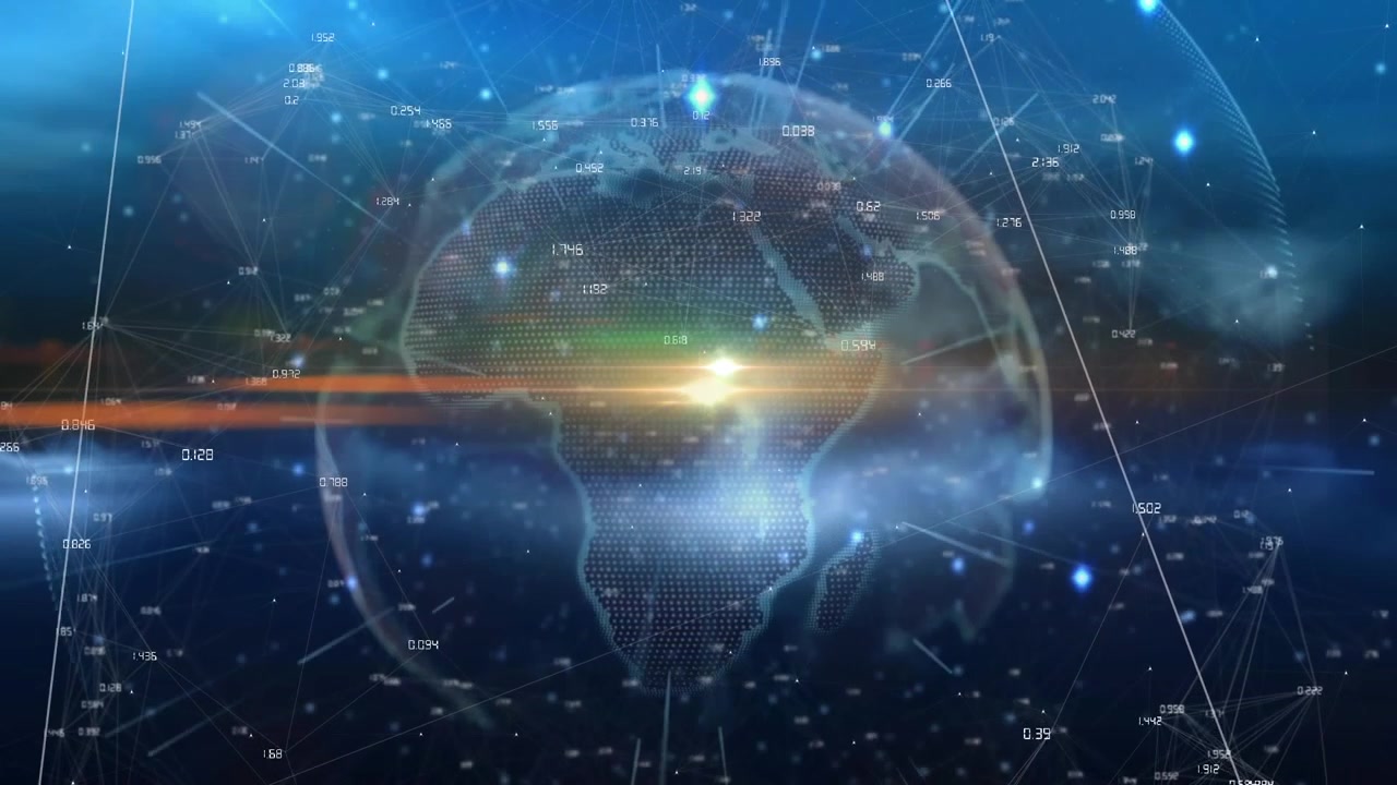Animation of globe and network of connections over