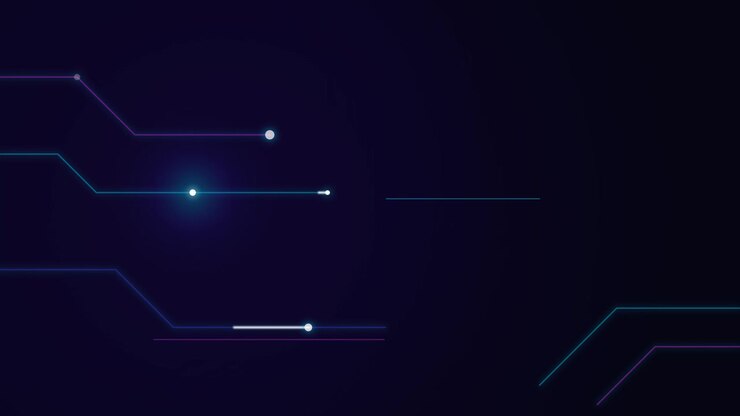 Linee di circuito digitali astratte in movimento su sfondo scuro