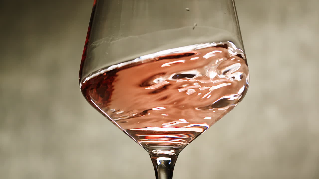 Orange or white wine bottle and glass against a sunset in a peaceful vineyard, pouring of ecological natural wine.