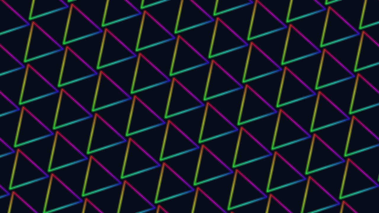 patrón de triángulo diagonal vibrante en colores de púrpura, azul, verde, amarillo y rojo