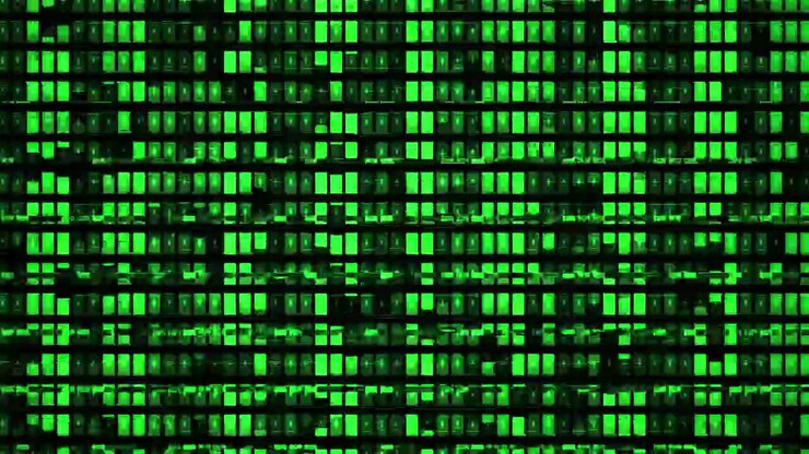 Abstract Digital Grid Animation with Shifting Colors