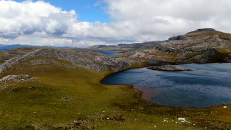 Turquoise-Water-Of-Lagunas-De-Alto-Peru-Amidst-The-Rugged-Terrain-In-Sao-Paulo,-Peru