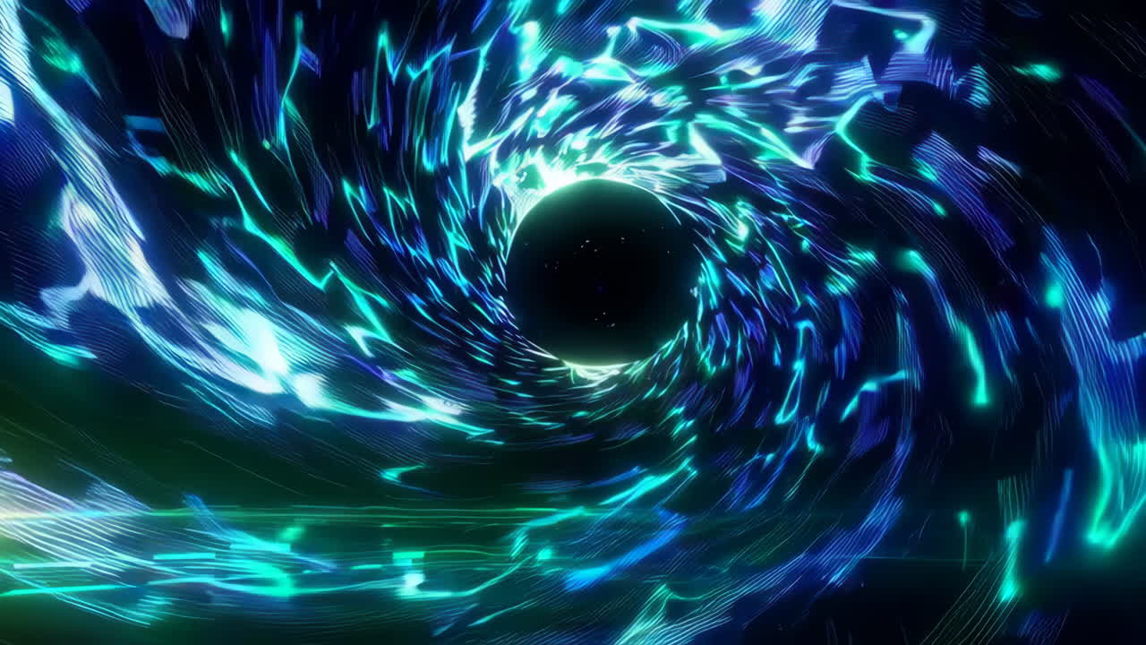 Abstract Glowing Neon Tunnel Vortex