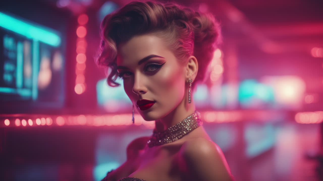 tecnología femenina con auriculares vr en hecho con ai