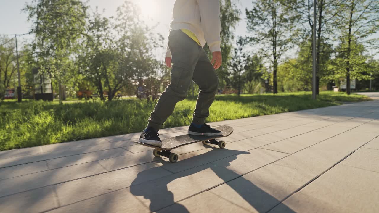 Child Skateboarding in a Park
