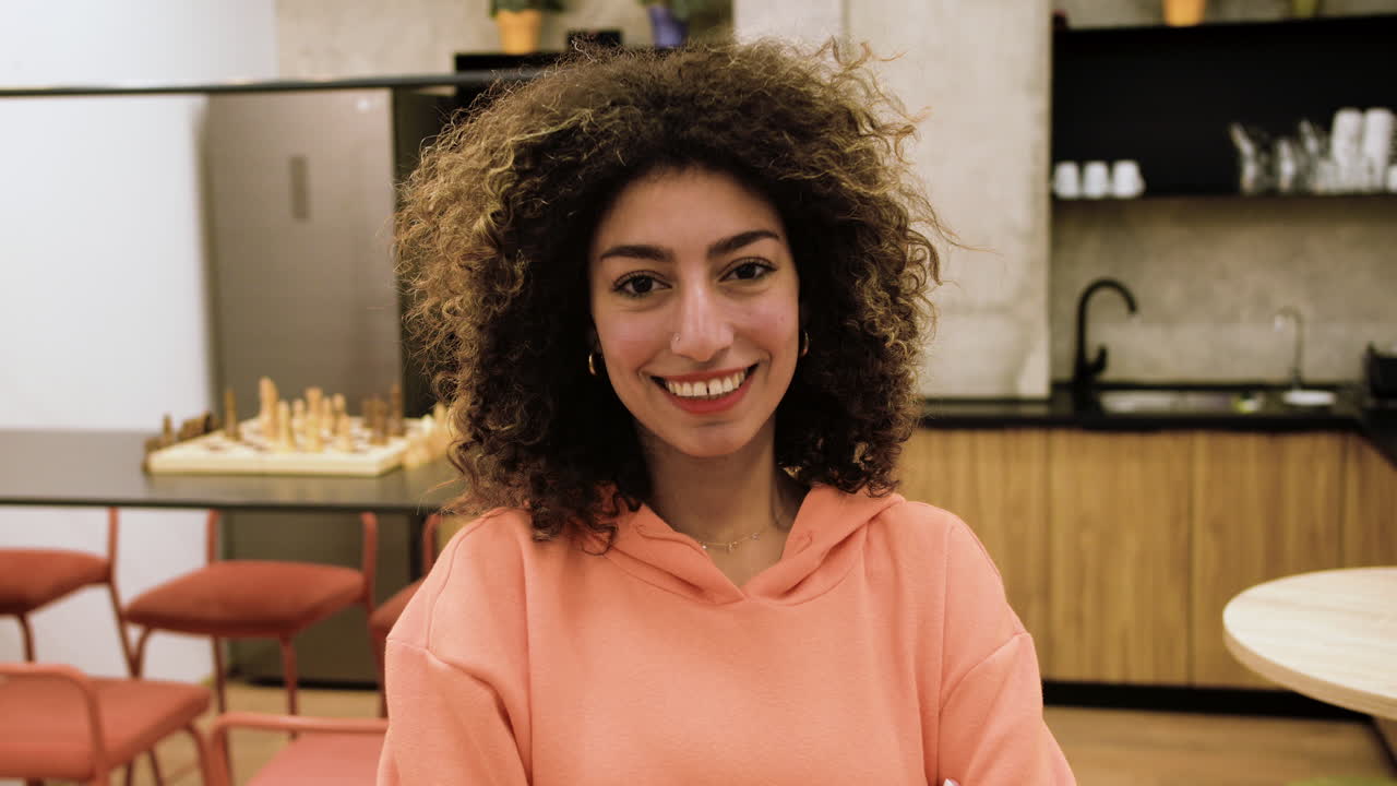 Woman posing indoors