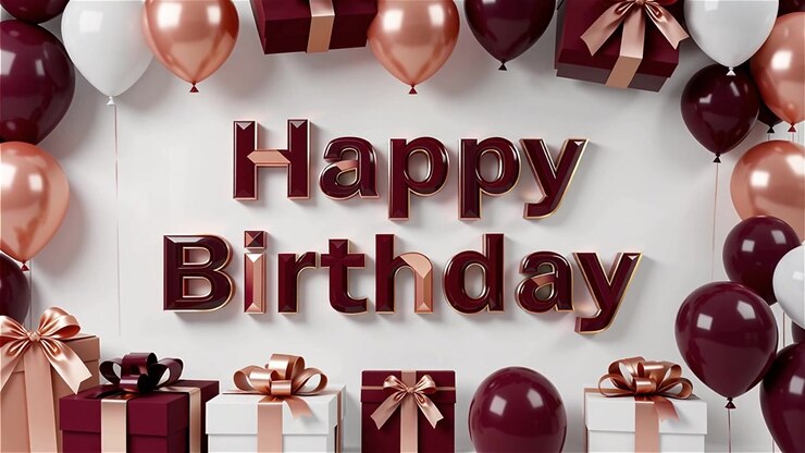 Sfondo di compleanno con palloncini e regali