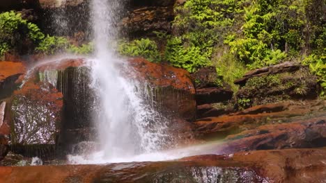 pristine natural waterfall falling from rocks at forests at day from different angle video is taken at phe phe fall meghalaya india