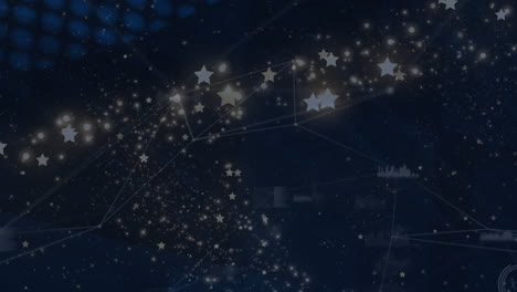 animation of network of connections with glowing spots