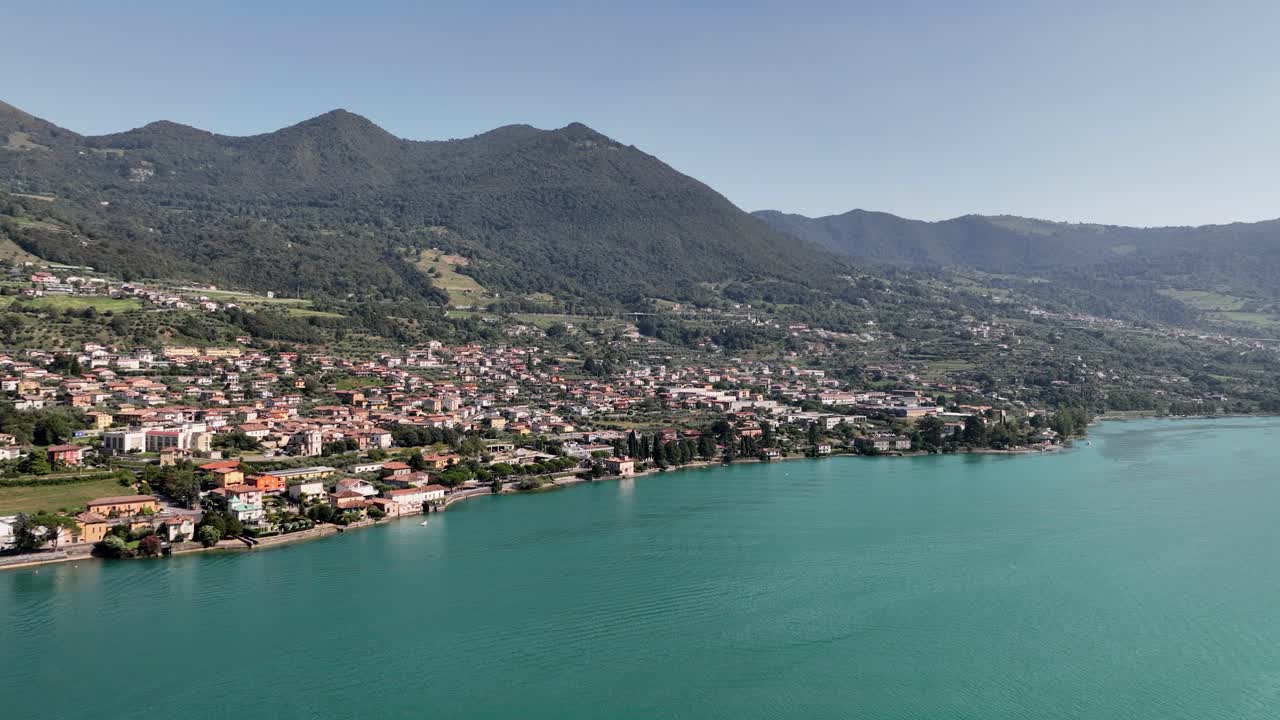 Sale Marasino northern Italy drone shot