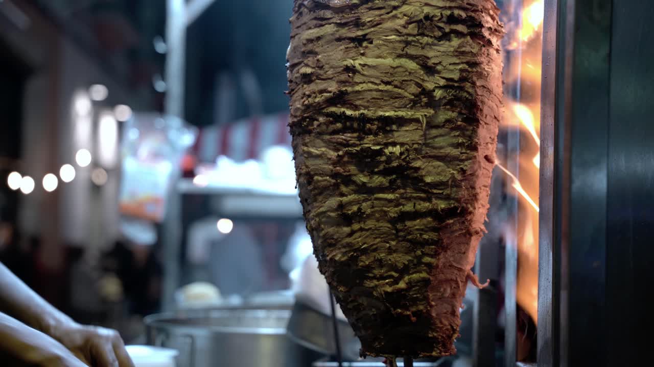 과나후아토 거리에서 고기를 굽는 불꽃