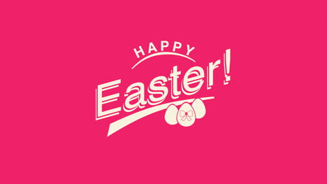 Happy-Easter-text-and-eggs-on-red-background