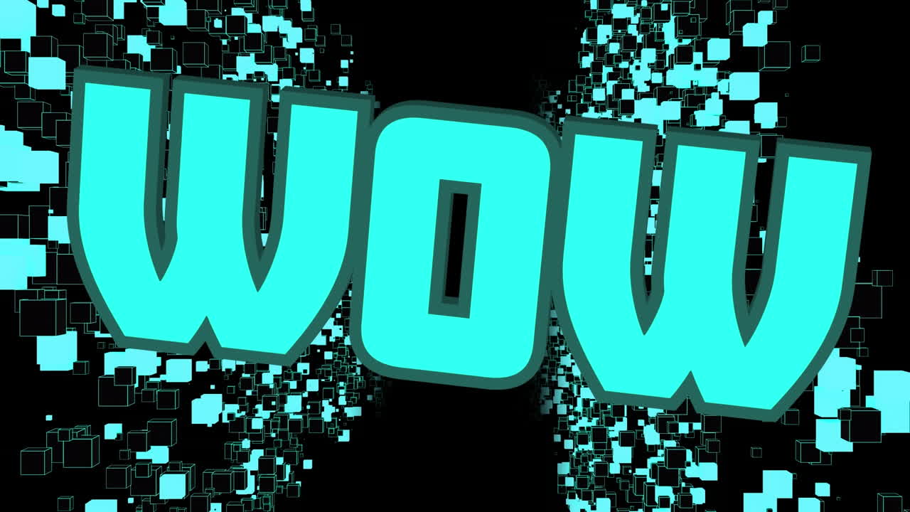 연결 네트워크와 함께 와우 텍스트의 애니메이션