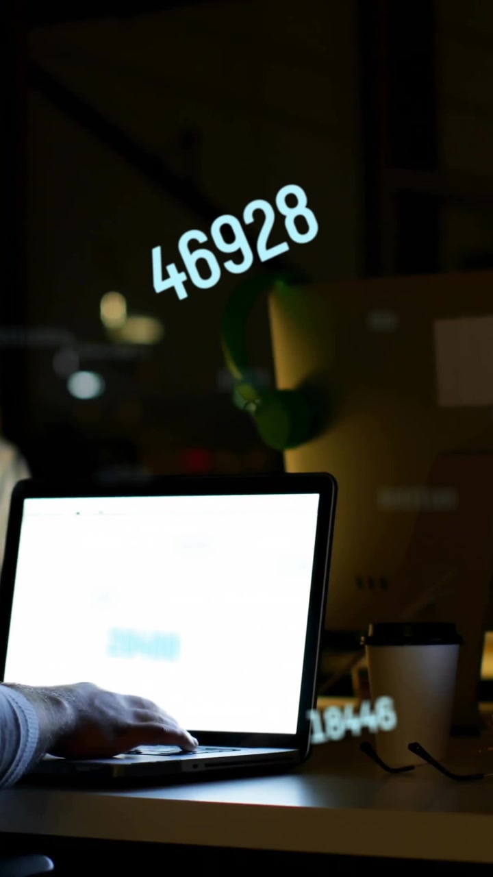 Animation of data processing over diverse collleagues working in office