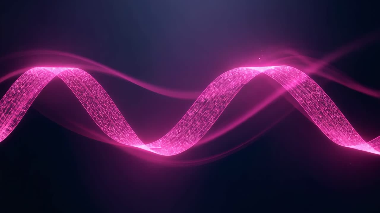 Abstract glowing DNA helix