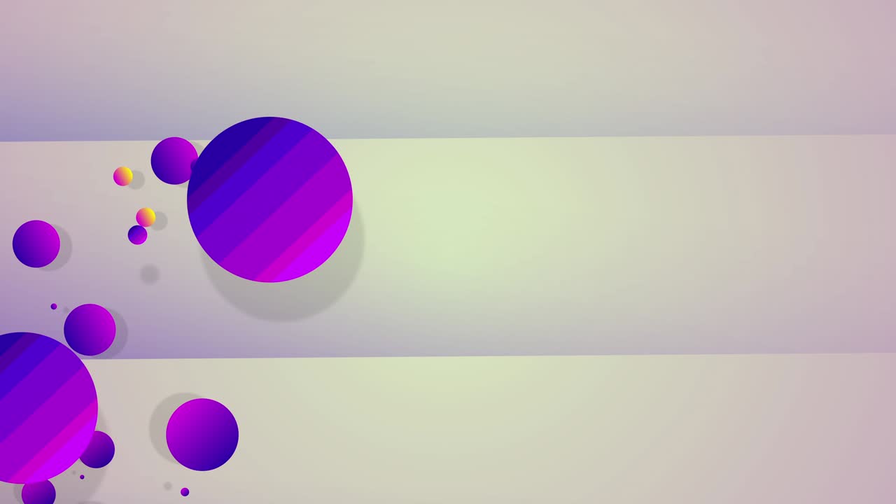 esferas púrpuras oscuras sobre un fondo gris claro en video 4k.