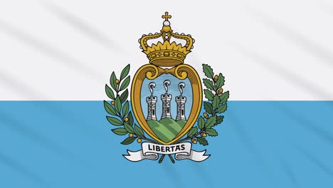 san marino flag waving cloth background, loop