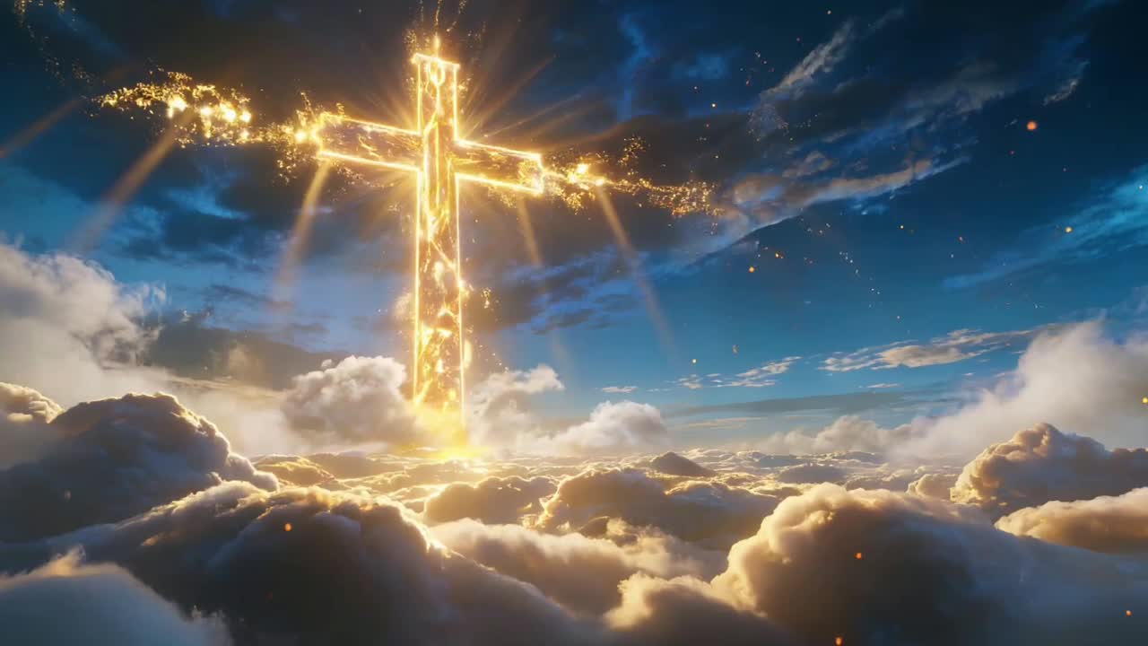 Sfondo di culto con croce cristiana.