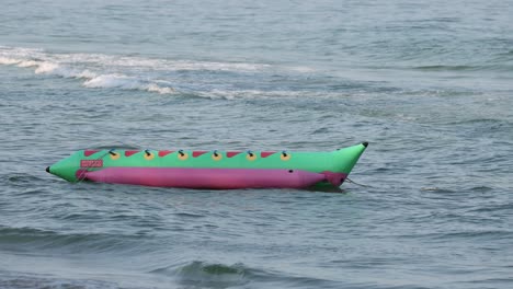 group enjoying a thrilling banana boat ride at sea