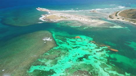 bird eye of small sandy bay