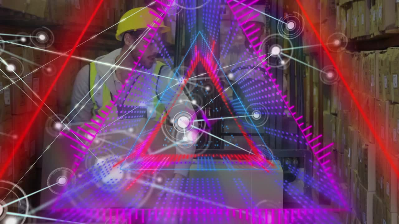 Animation of network of connections over house good