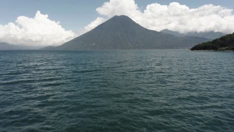 atitlan lake and san pedro volcano in background, guatemala