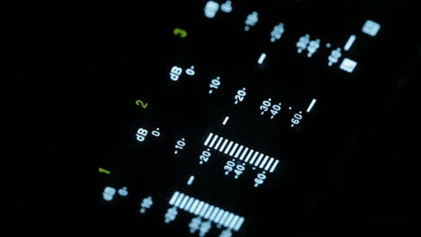 macro shot of the broadcast video player equalizer