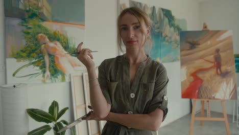 female artist in her studio