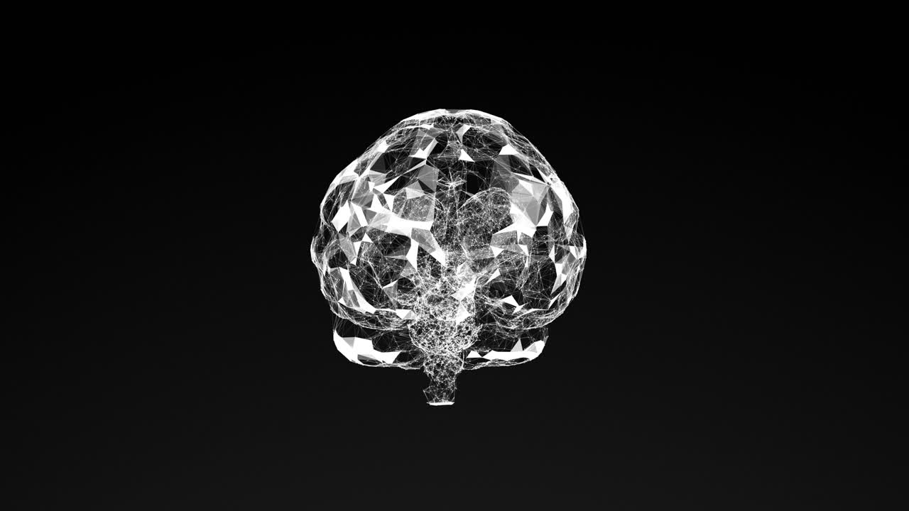 modelo 3d del cerebro humano, composición geométrica abstracta