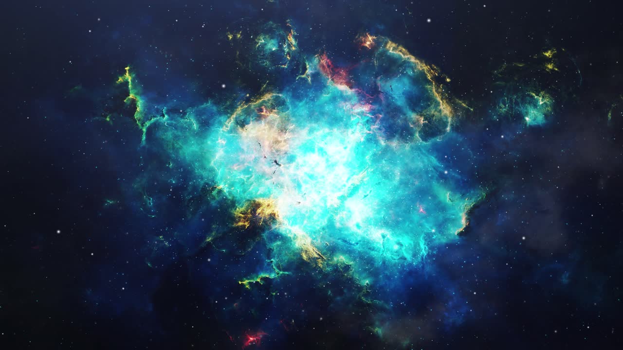 blue nebula clouds moving in space 4K