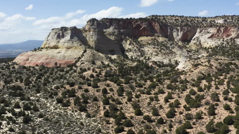 rock land formations in southwest desert scenery near moab, utah - aerial