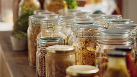 eco store pantry items in reusable jars