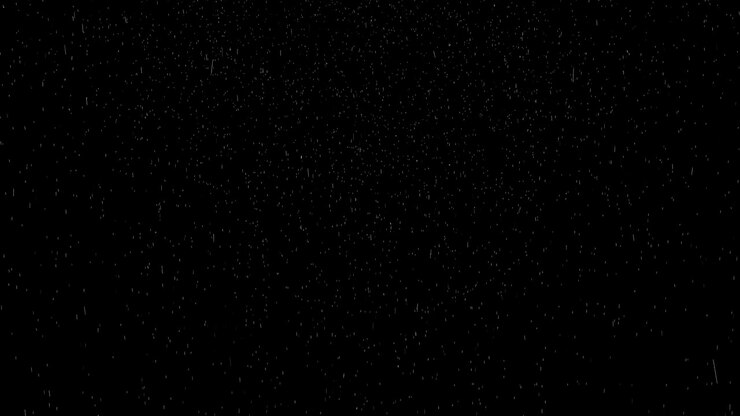 Rain drops fall down on black background. Abstract animation
