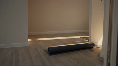 bright and peaceful yoga room