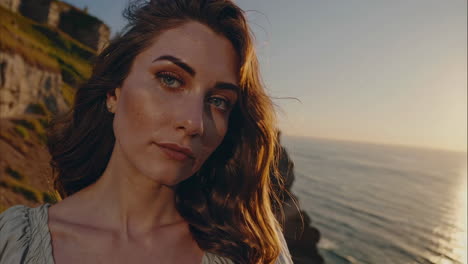 woman at sunrise on the coast