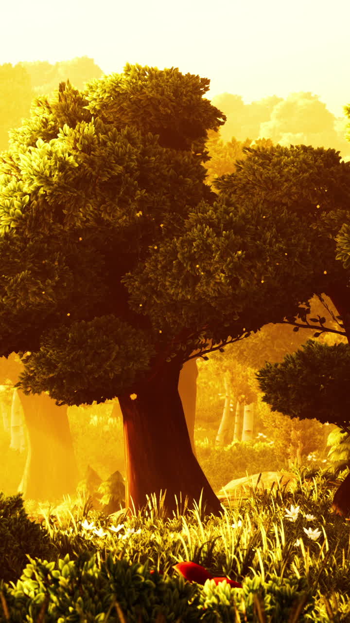 황금 시간에 마법의 숲