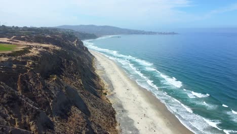 aerial, ocean coast of san diego from black's beach, torrey pines, la jolla