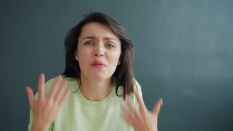 woman expressing frustration and anger