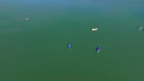 Above-View-Of-Rental-Boats-In-Rust-Port,-Neusiedlersee,-Burgenland,-Austria