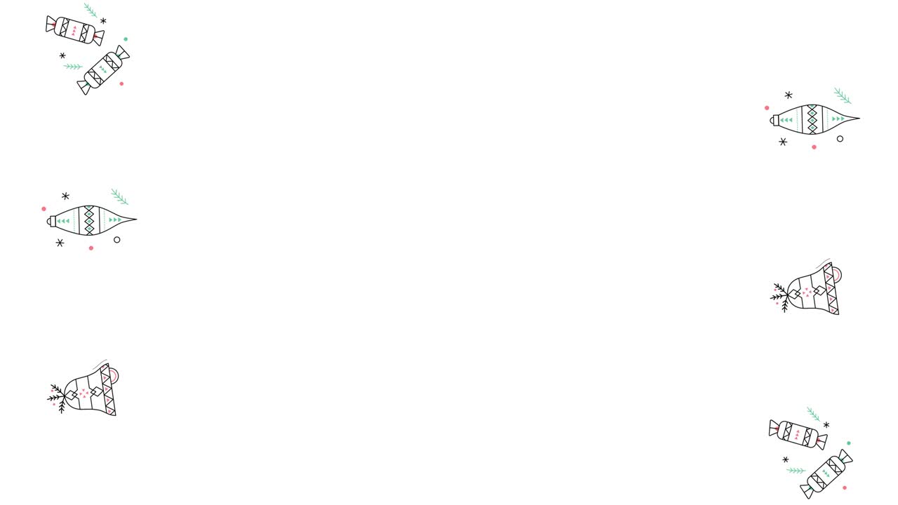 3개의 만화 겨울 아이콘의 4k 비디오가  바탕에 있습니다.