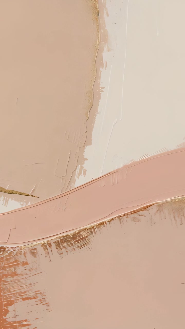 Vertical video: Shot showing abstract canvas holding raised brushstrokes and gold vein in studio