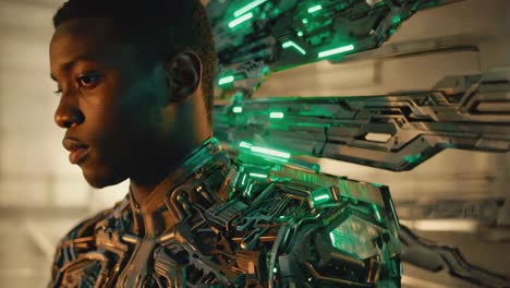 a futuristic cyberpunk man