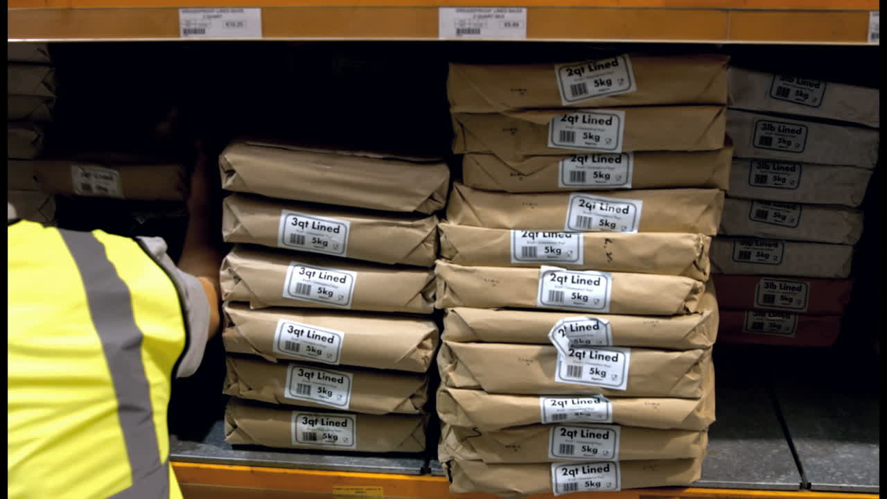 상품을 정리하는 노동자