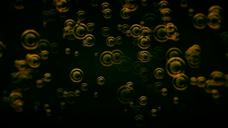 abstract background of circles in golden color on black