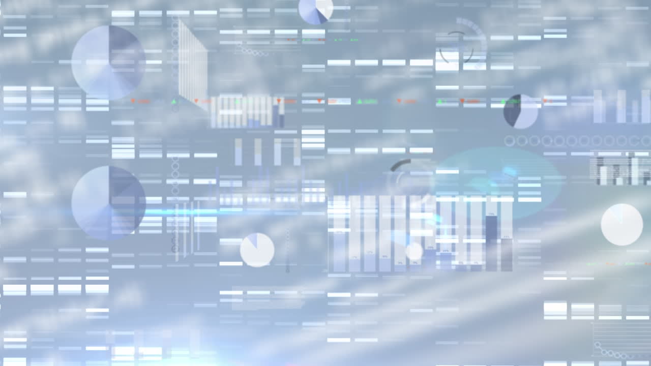 Animation of data processing with statistics