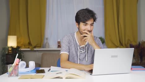 The-male-student-who-is-surprised-and-happy-at-the-news.