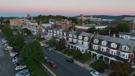 aerial during blue hour twilight