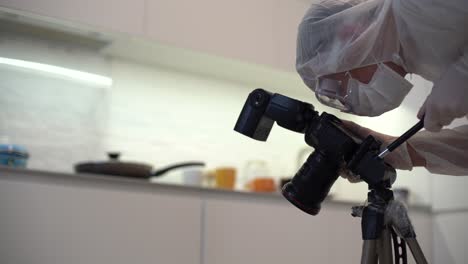 crime scene site police photographer indoors forensic domestic murder evidence