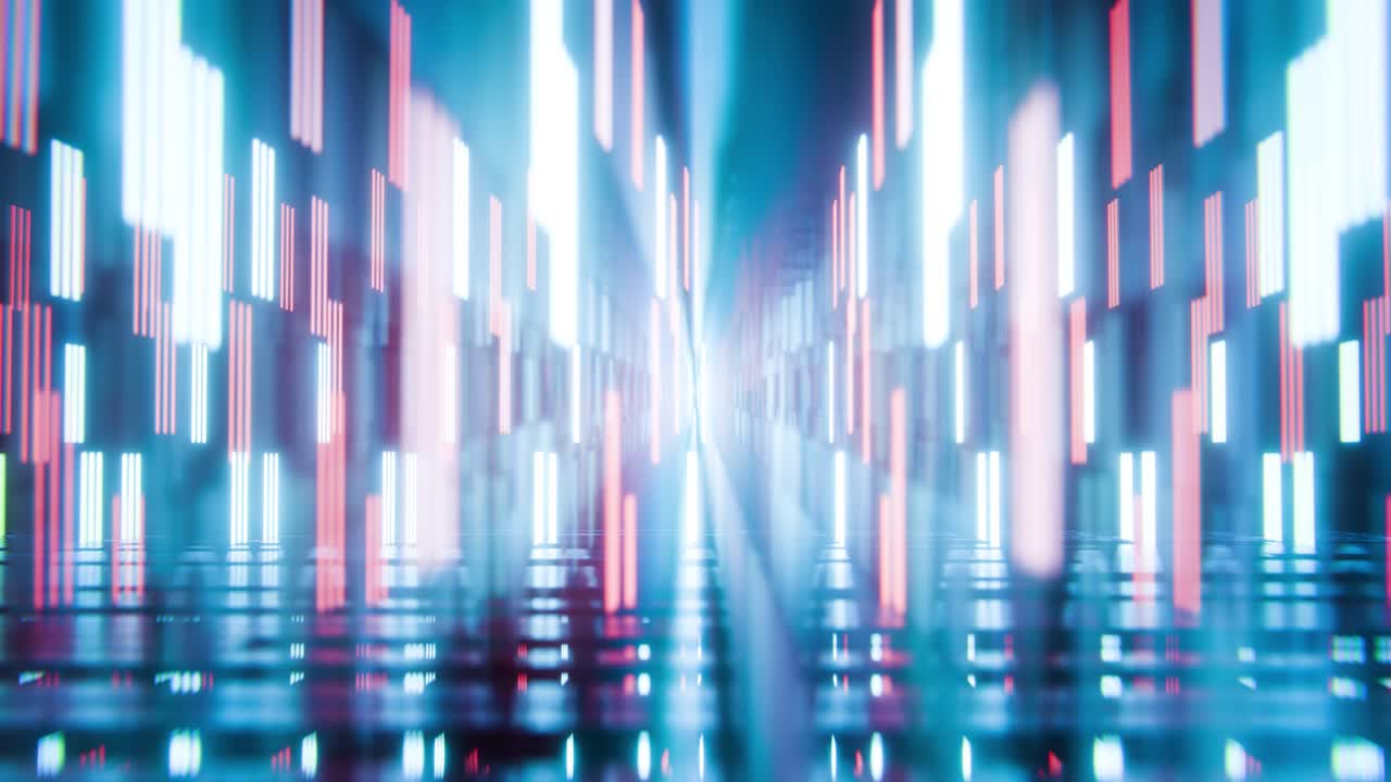 Seamless Loop of Abstract Glowing Light Tunnel