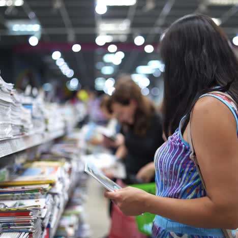 boy choosing school supplies